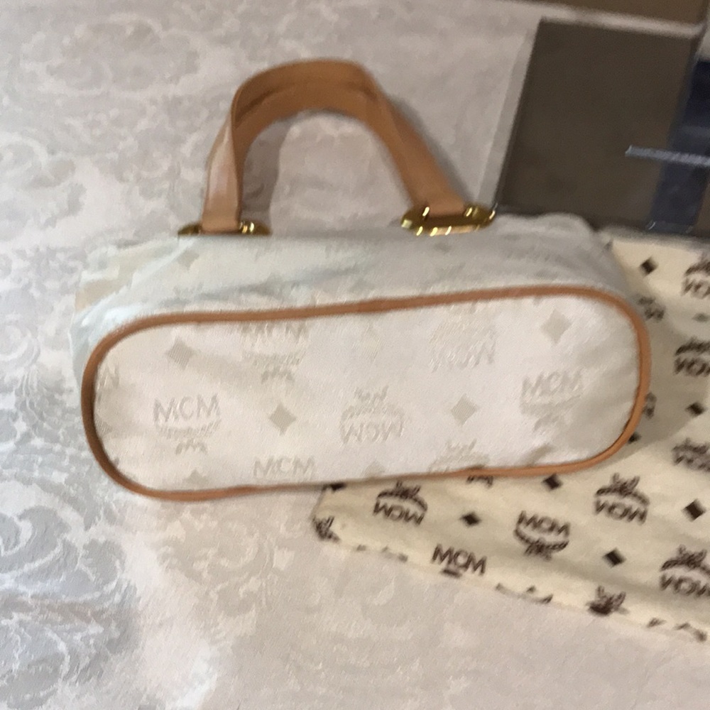 MCM Vintage Leather Trimmed Satchel - Picture 11 of 15